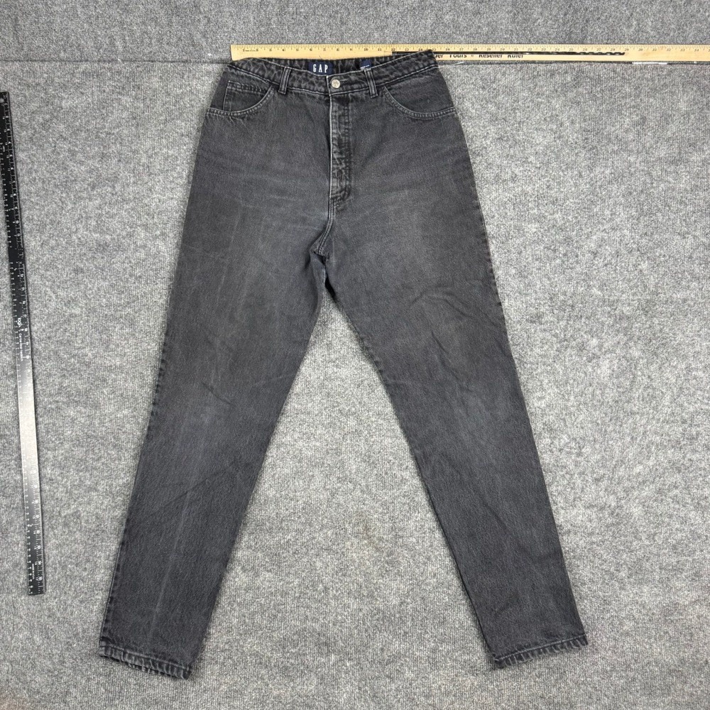 Gap Jeans Womens Size 15/16 Black Straight Leg High Rise Vintage Made‎ in USA